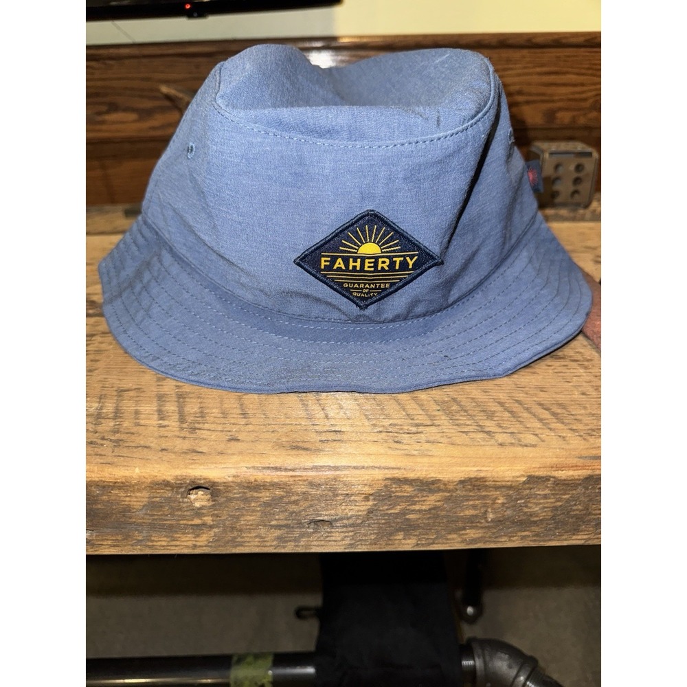 Faherty Bucket Sun Hat Cap Fits Small/Medium Blue Unisex